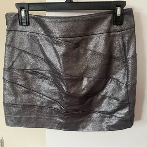 Express Metallic Gray Mini Skirt